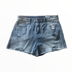 NWT Time and Tru Women's High Rise Frayed Hem Vintage Denim Shorts Size 8